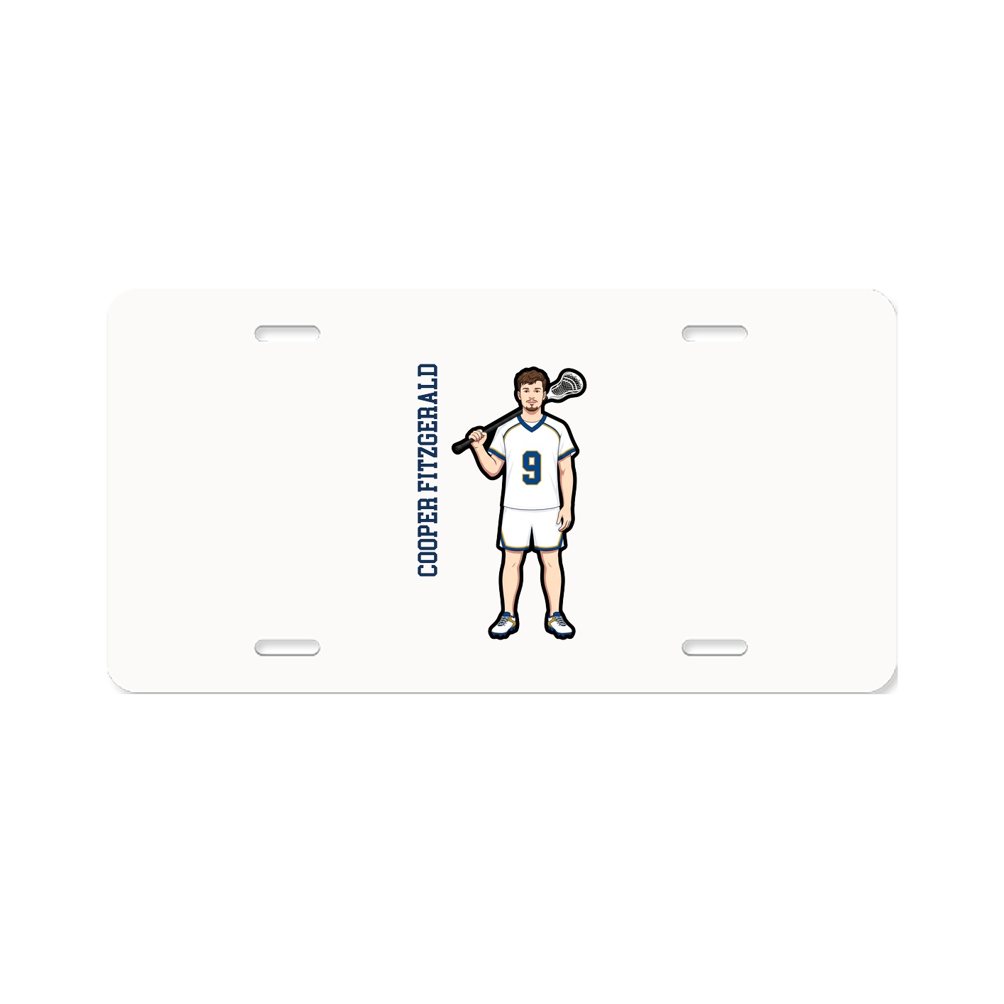 License Plate — Name Vertical in Classic
