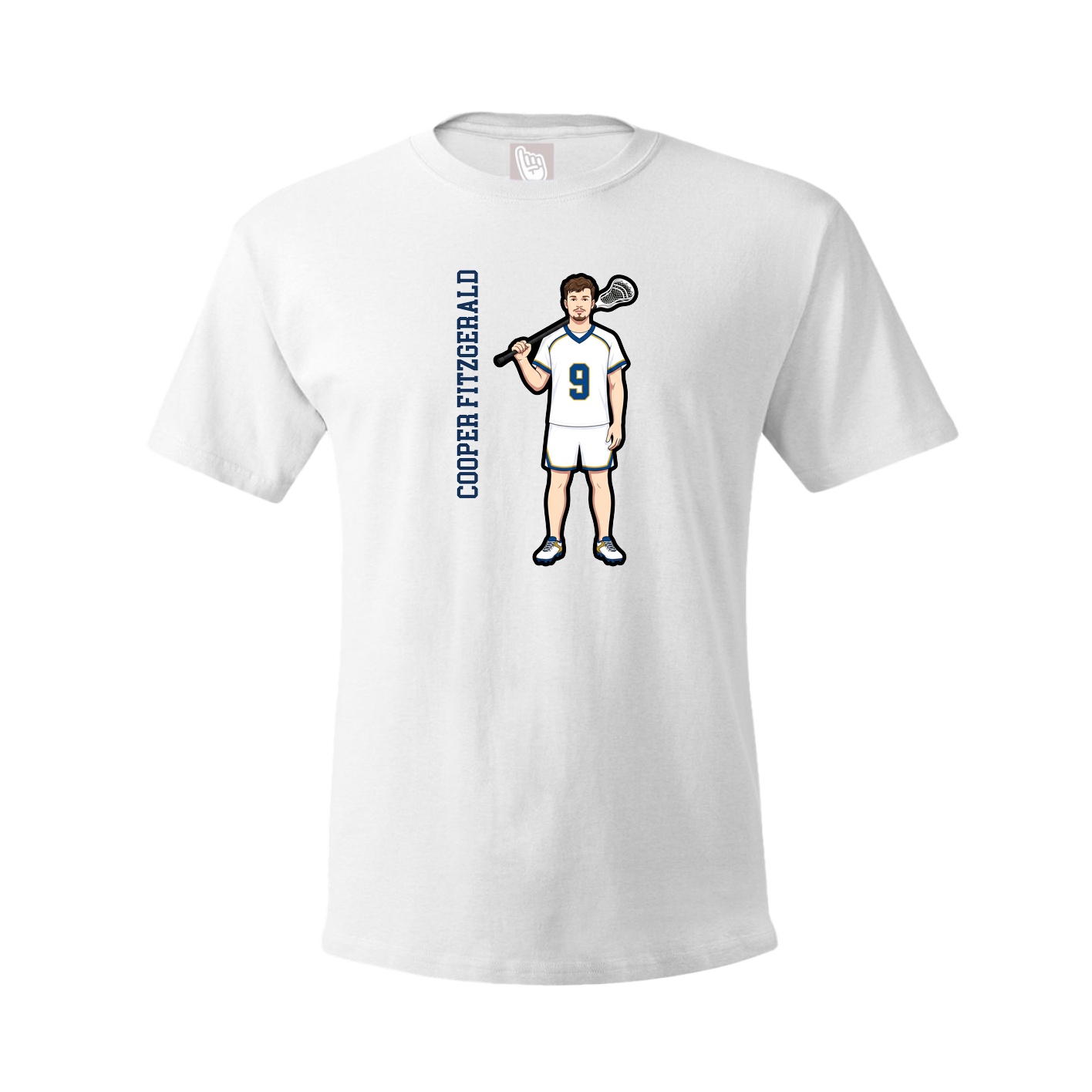 Youth Tee — Name Vertical in White