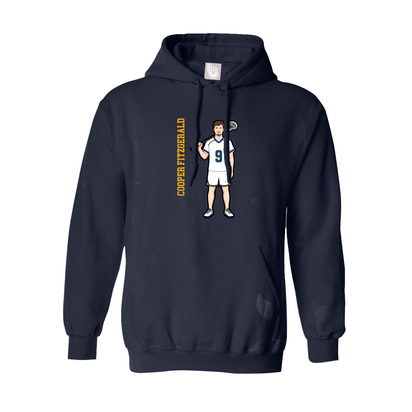 Youth Hoodie — Name Vertical in Navy