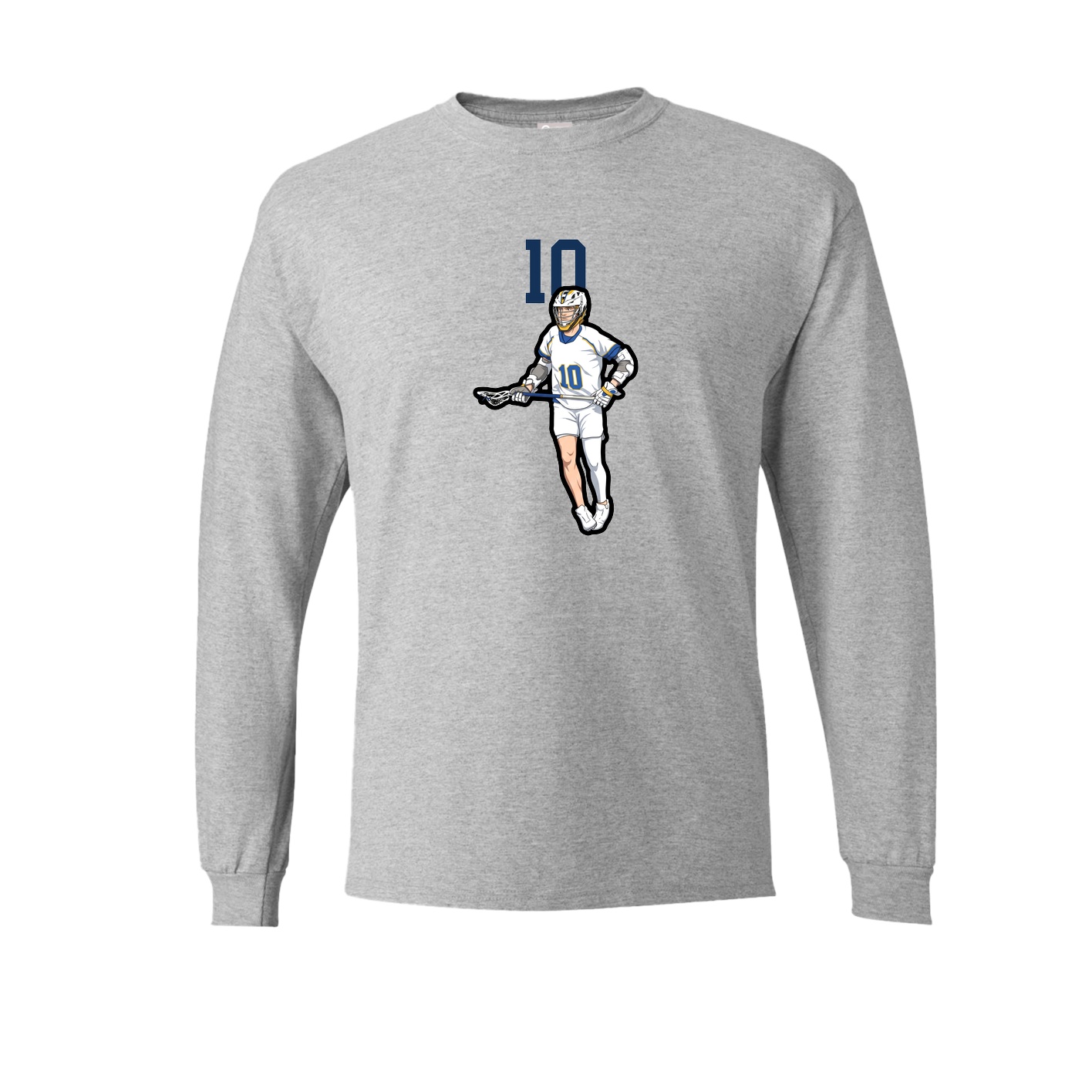 Long Sleeve Tee — Number Top in Grey