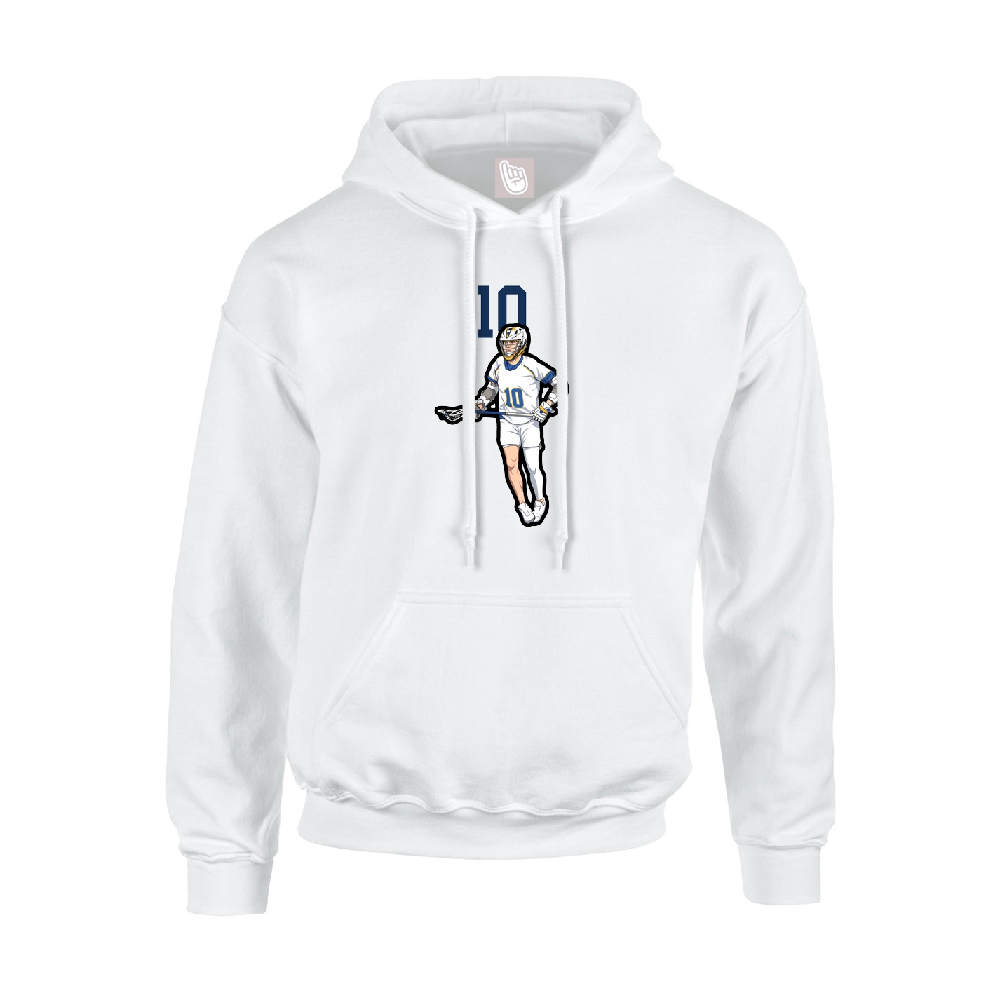 Youth Hoodie — Number Top in White