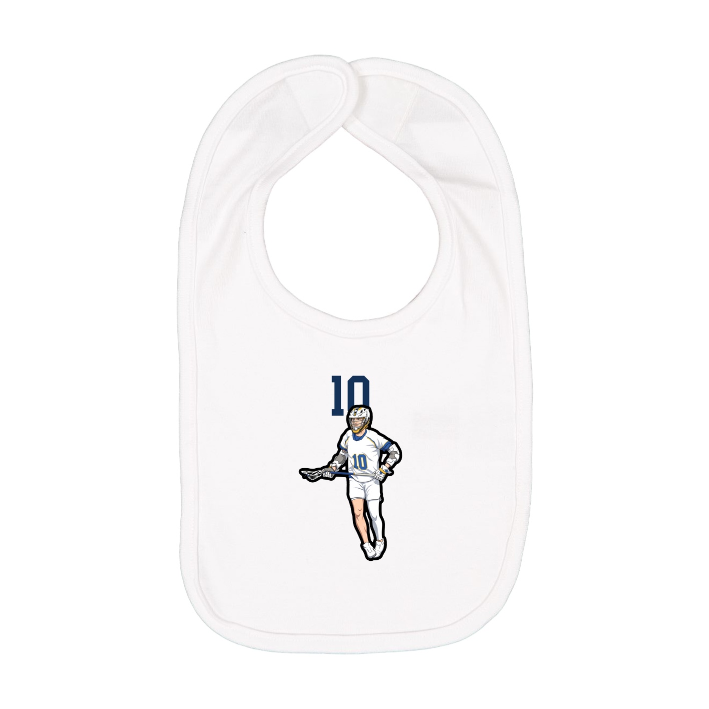 Infant Bib — Number Top in White