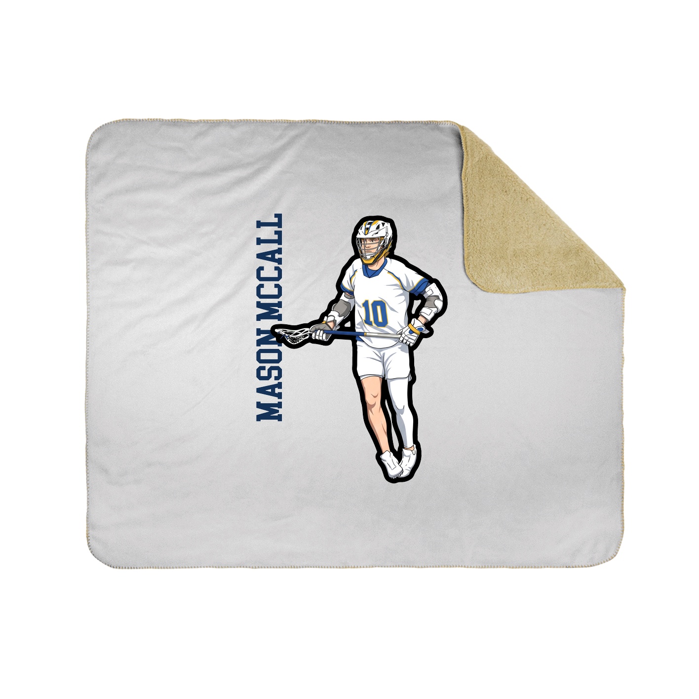 Throw Blanket — Name Vertical in White