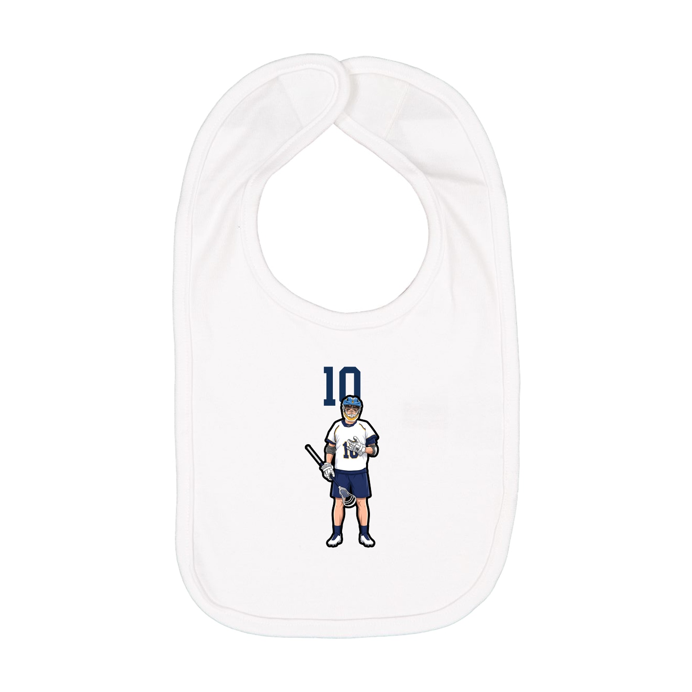 Infant Bib — Number Top in White