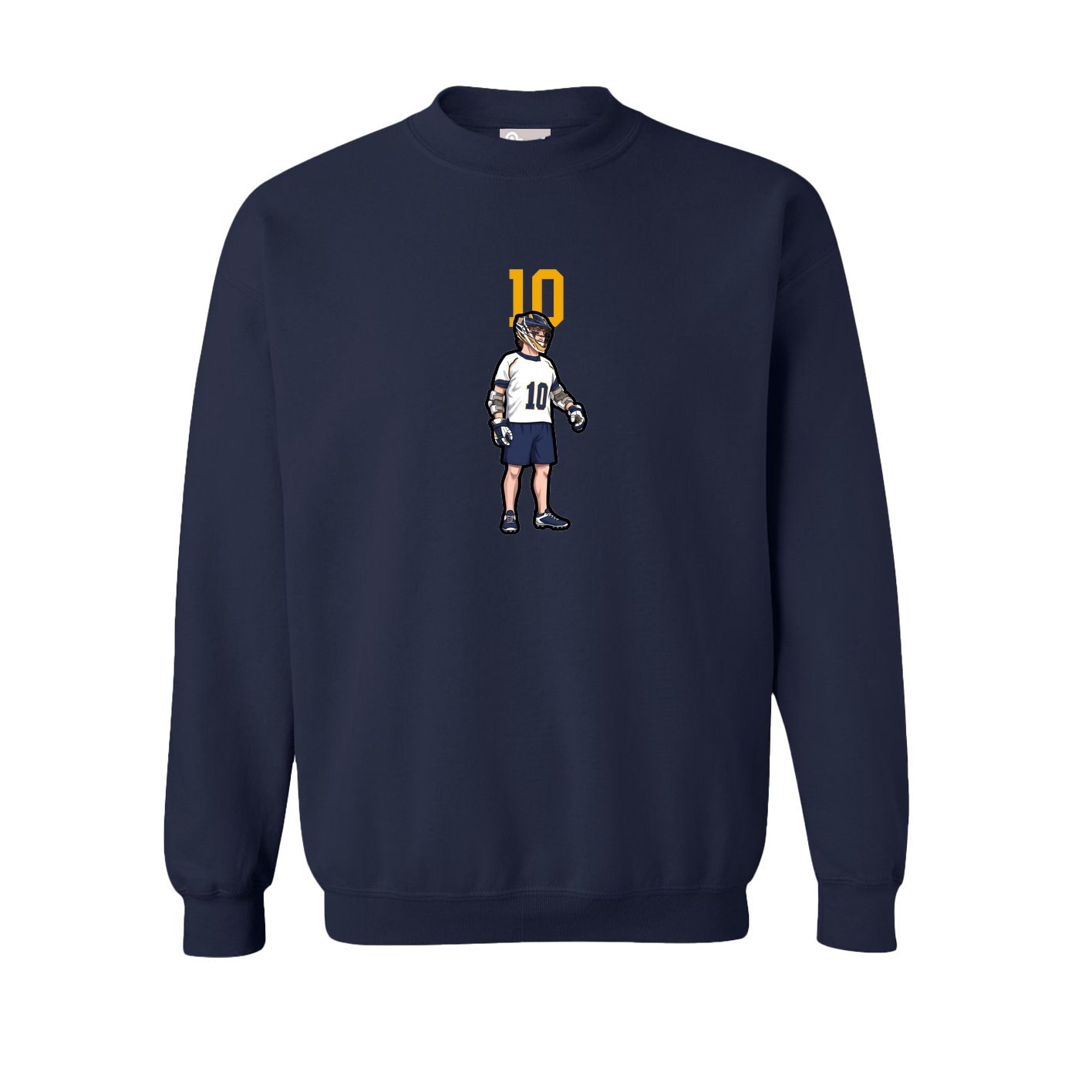 Fleece Crew — Number Top in Navy
