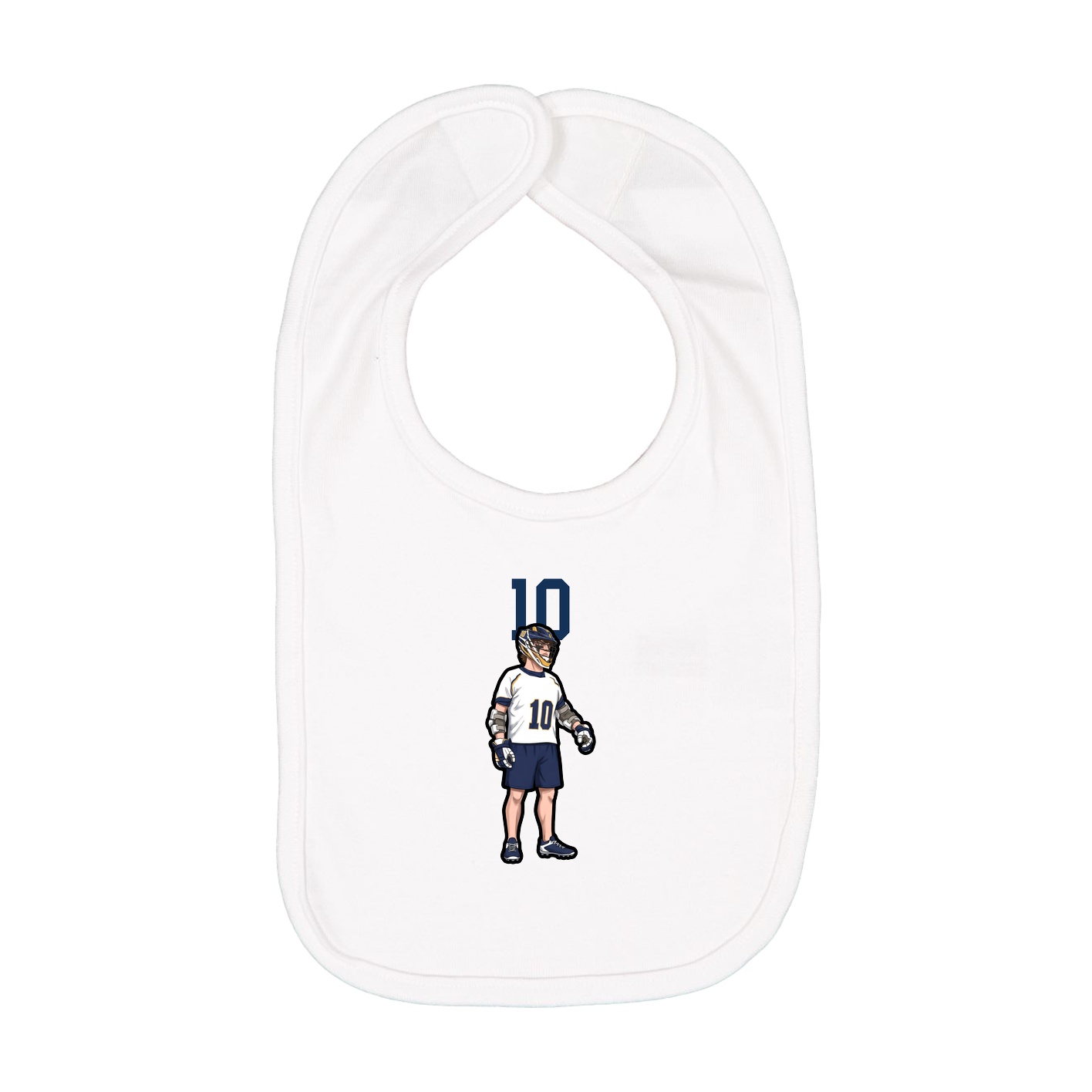 Infant Bib — Number Top in White