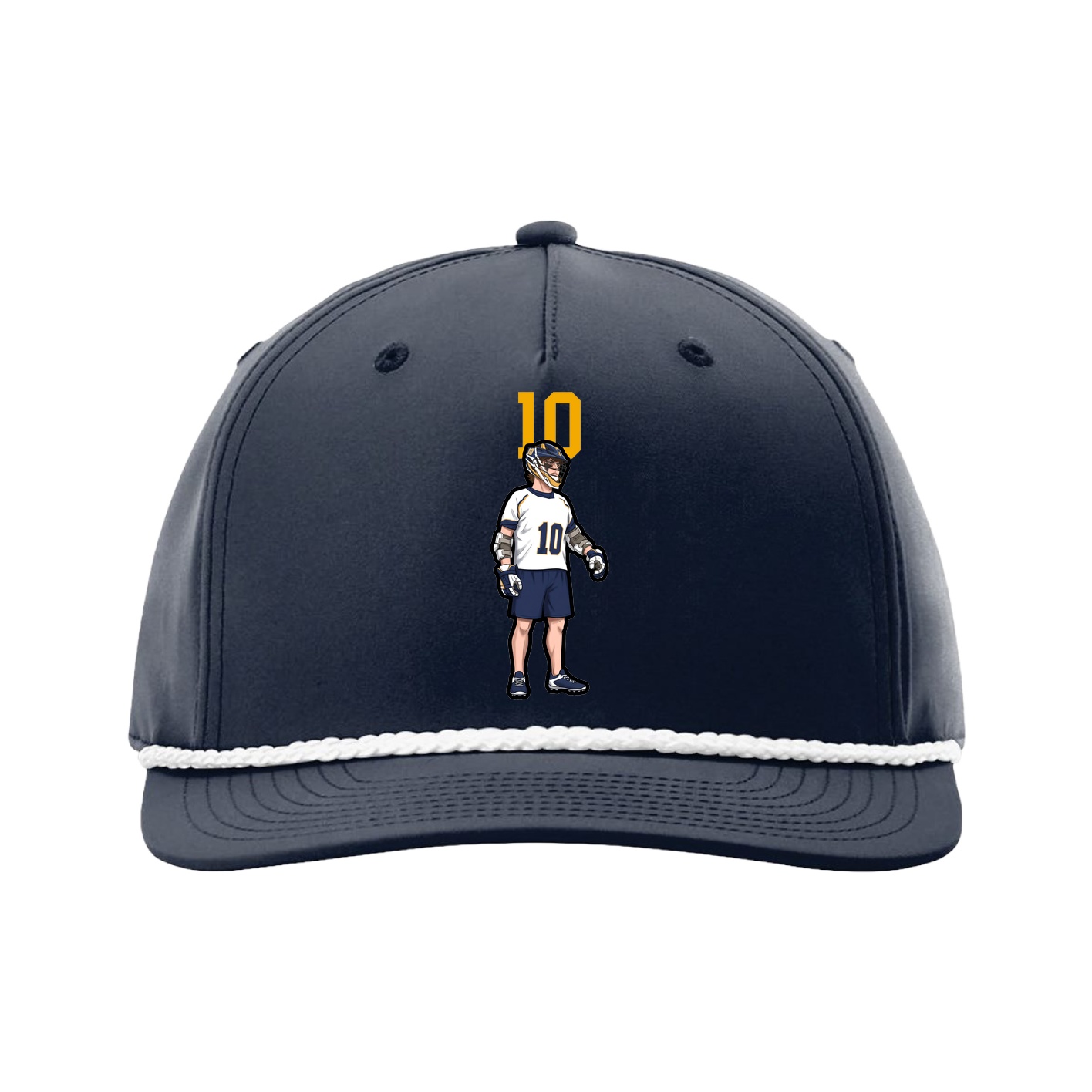 Five-Panel Classic Rope Cap — Number Top in Navy