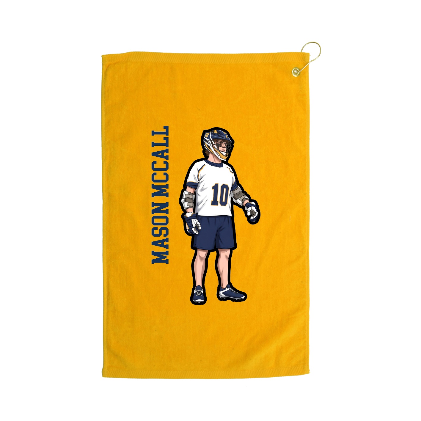 Golf Towel — Name Vertical in Gold