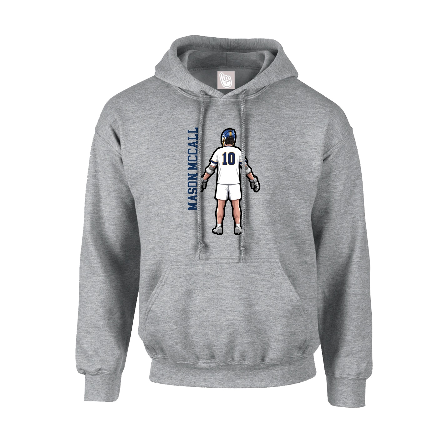 Youth Hoodie — Name Vertical in Grey