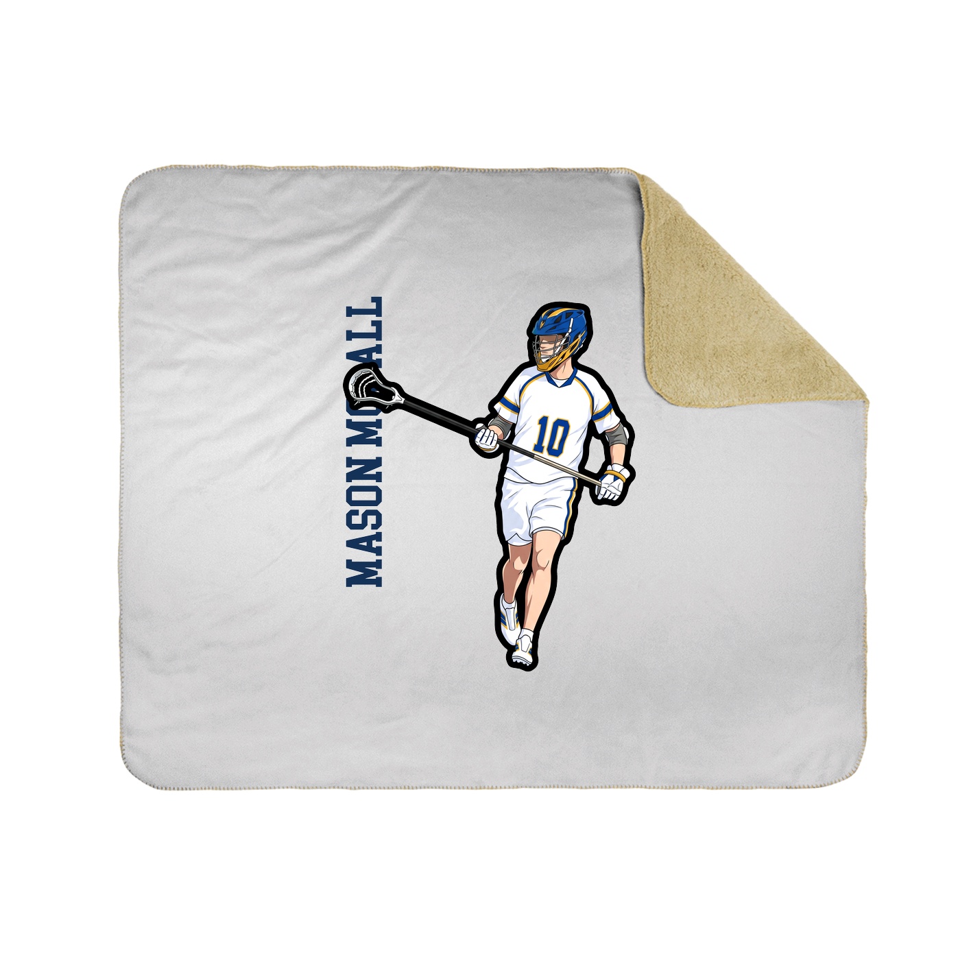 Throw Blanket — Name Vertical in White