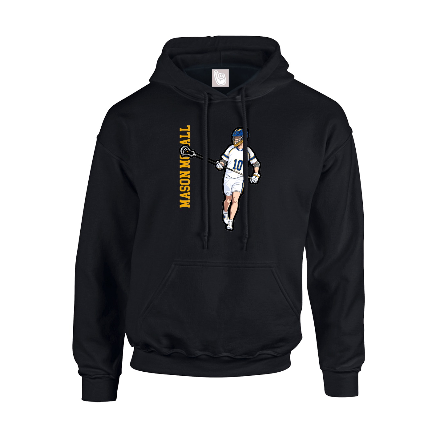 Youth Hoodie — Name Vertical in Black