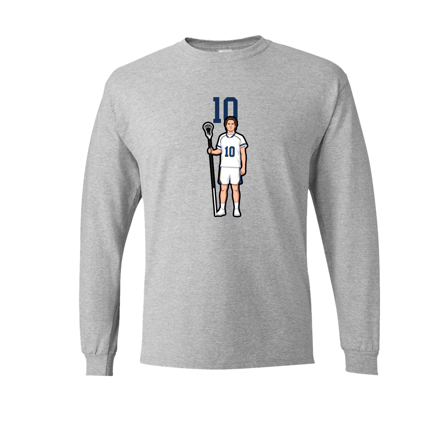 Long Sleeve Tee — Number Top in Grey