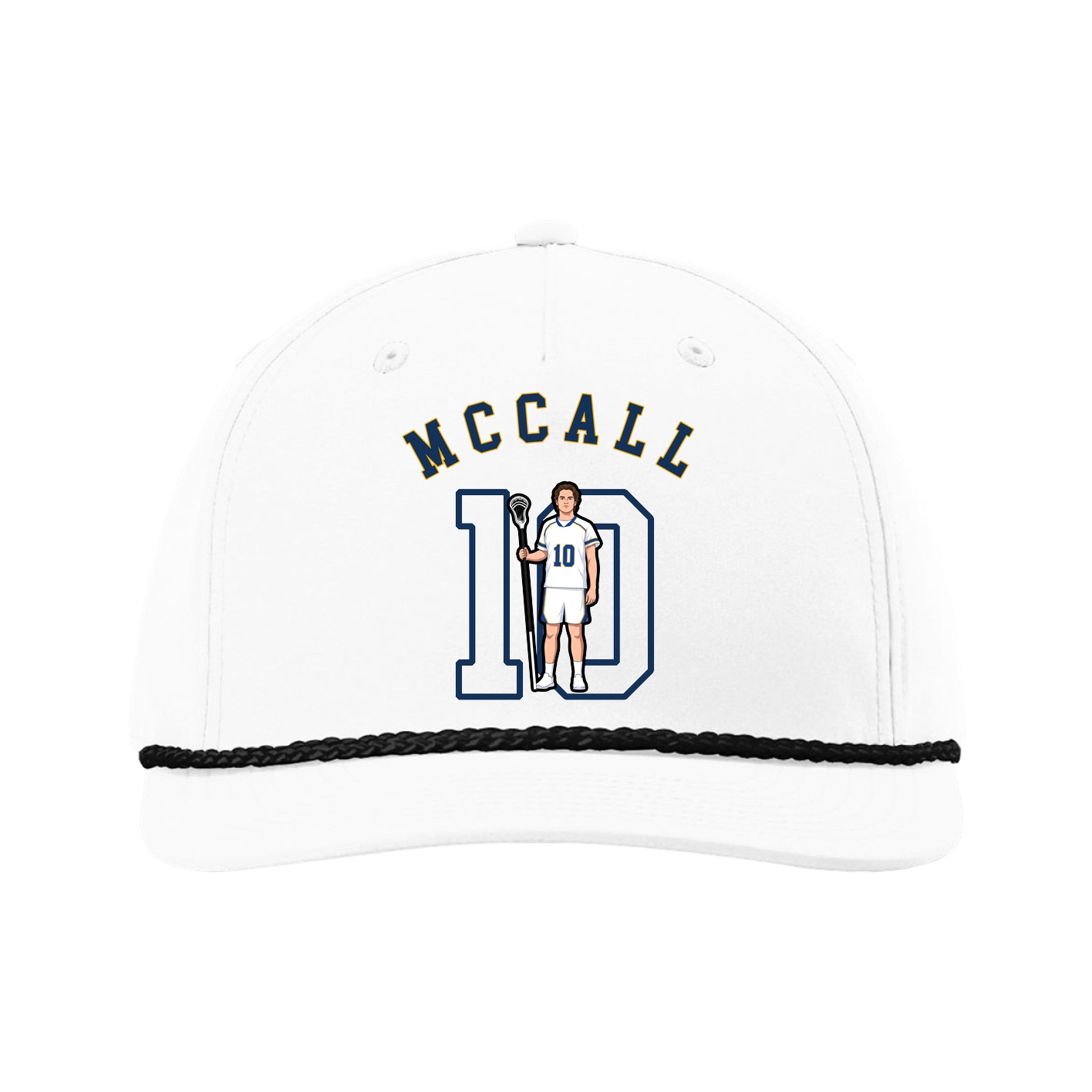Five-Panel Classic Rope Cap — Shirsey Arch in White
