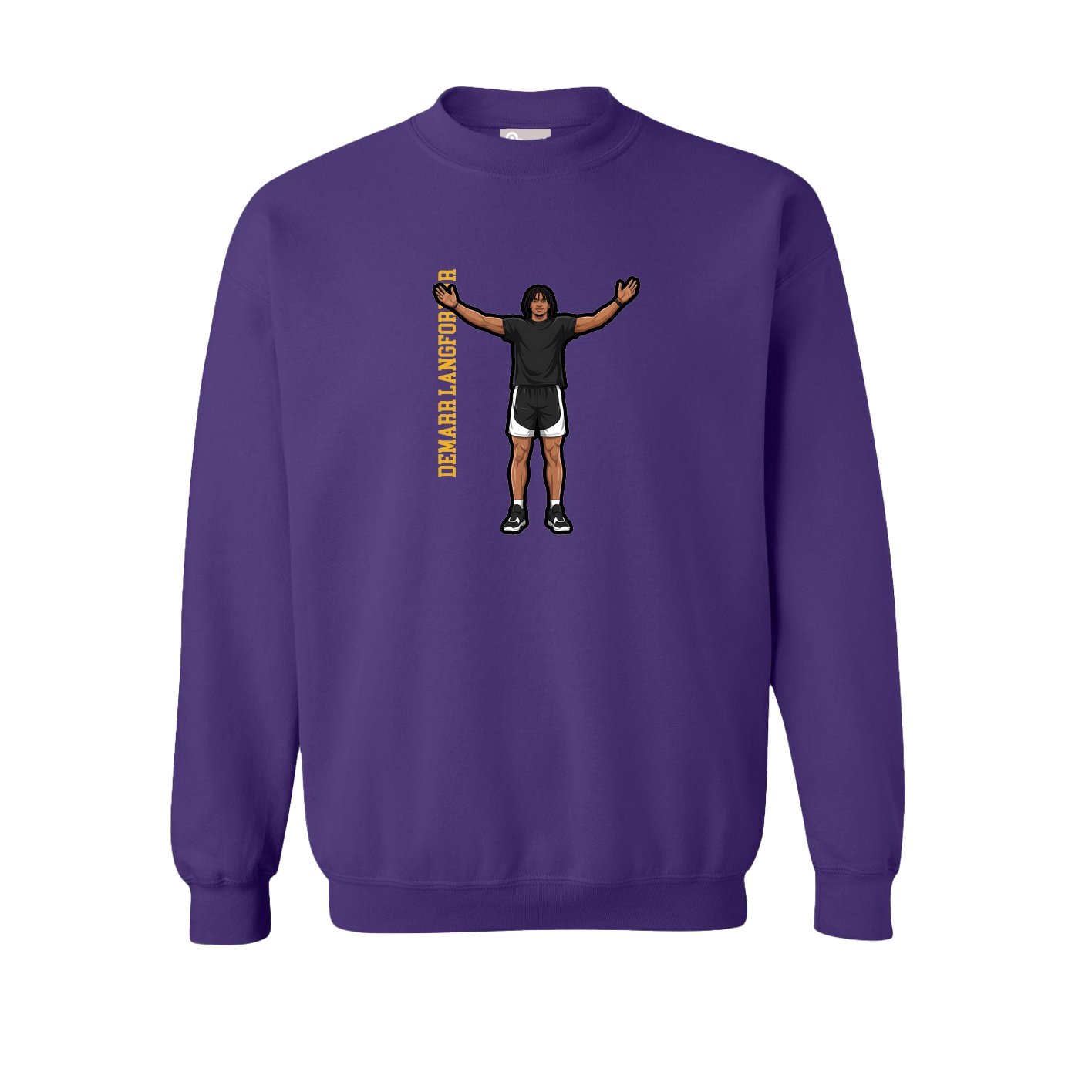 Fleece Crew — Name Vertical in Purple