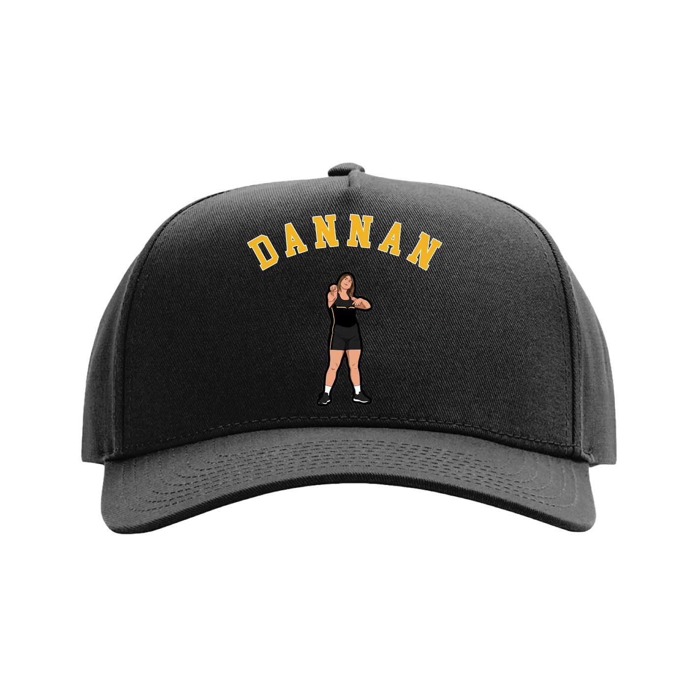 Full Fabric Five-Panel Champ Cap — Shirsey Arch in Black