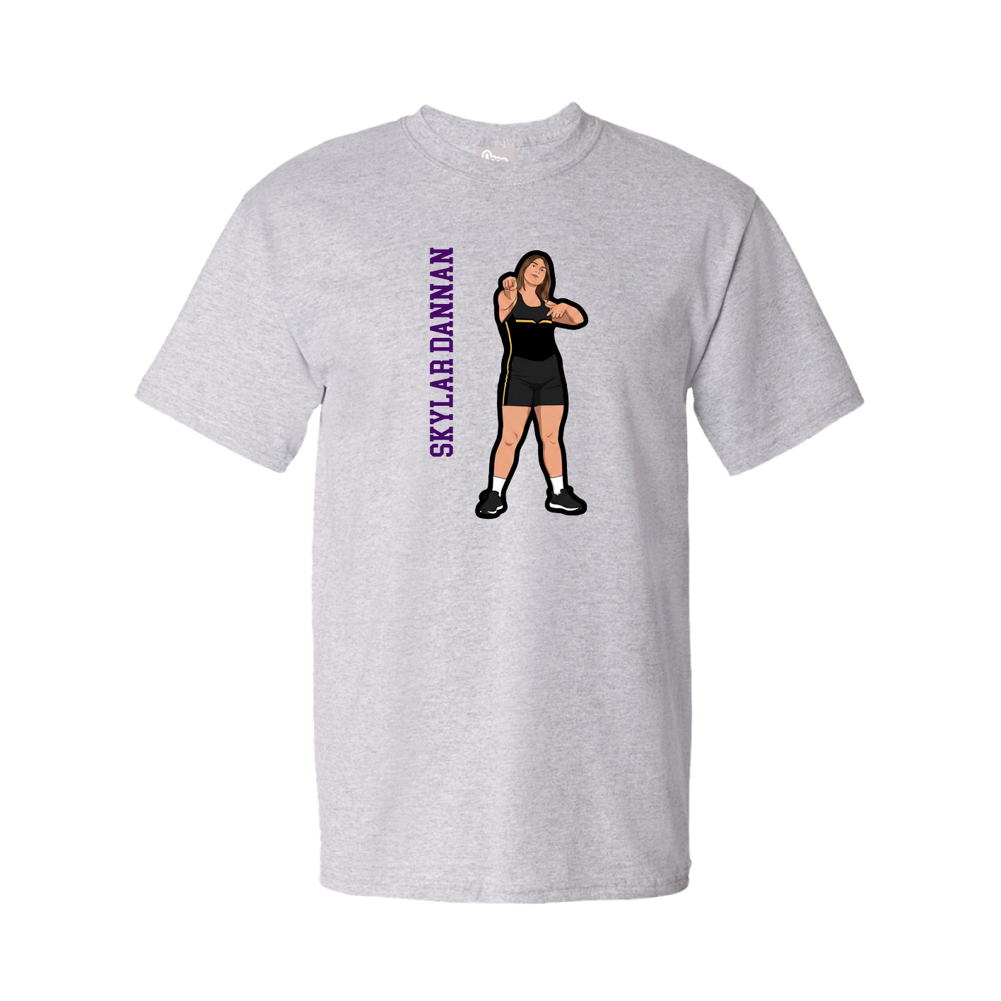 Tee — Name Vertical in Grey