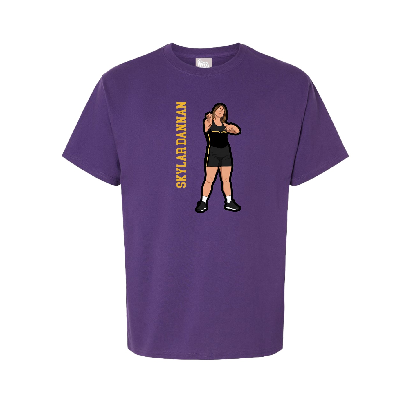 Youth Tee — Name Vertical in Purple