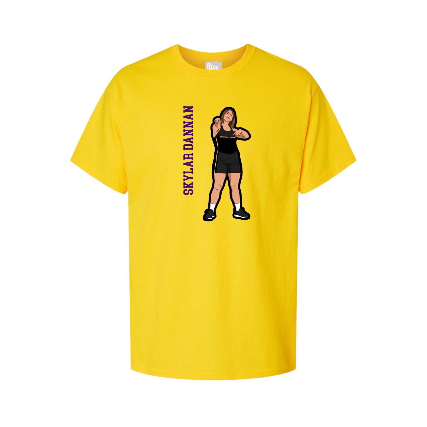 Youth Tee — Name Vertical in Gold
