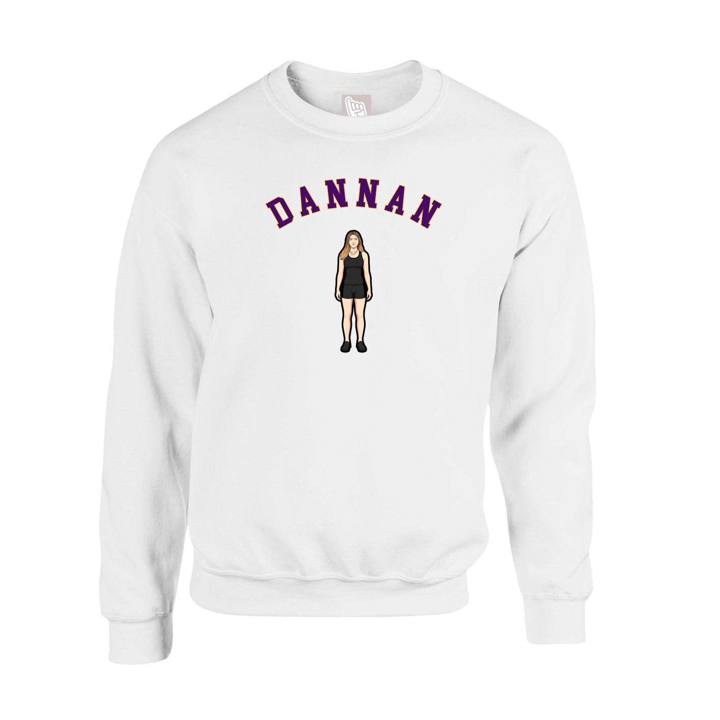 Fleece Crew — Shirsey Arch in White