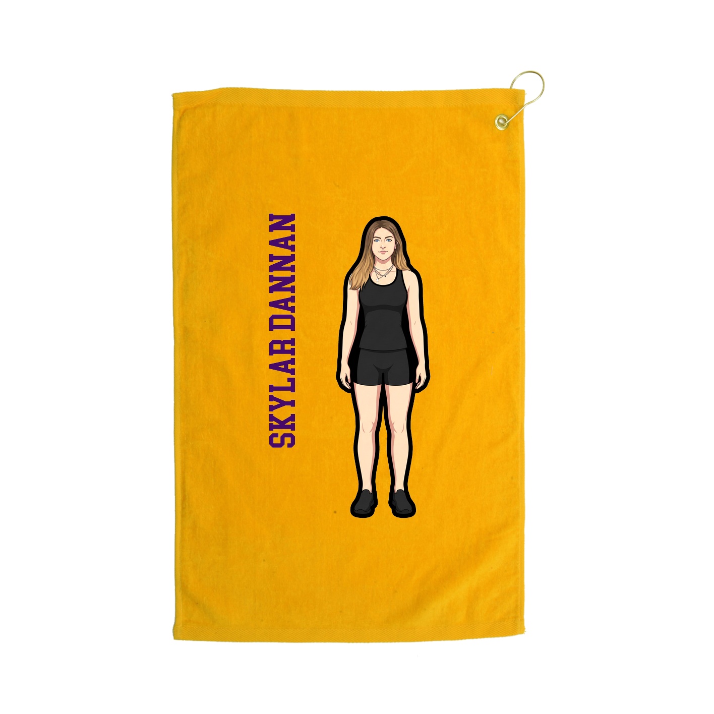 Golf Towel — Name Vertical in Gold