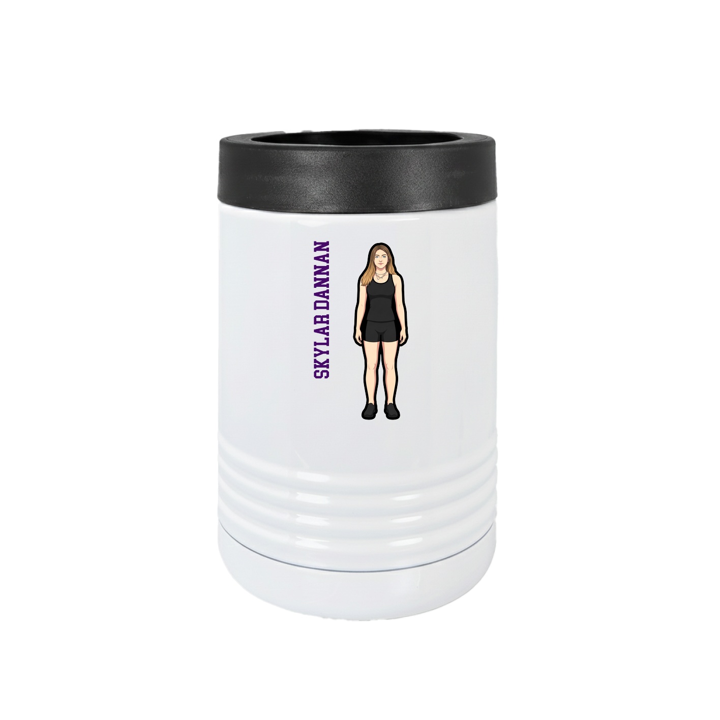 Beverage Holder — Name Vertical in White