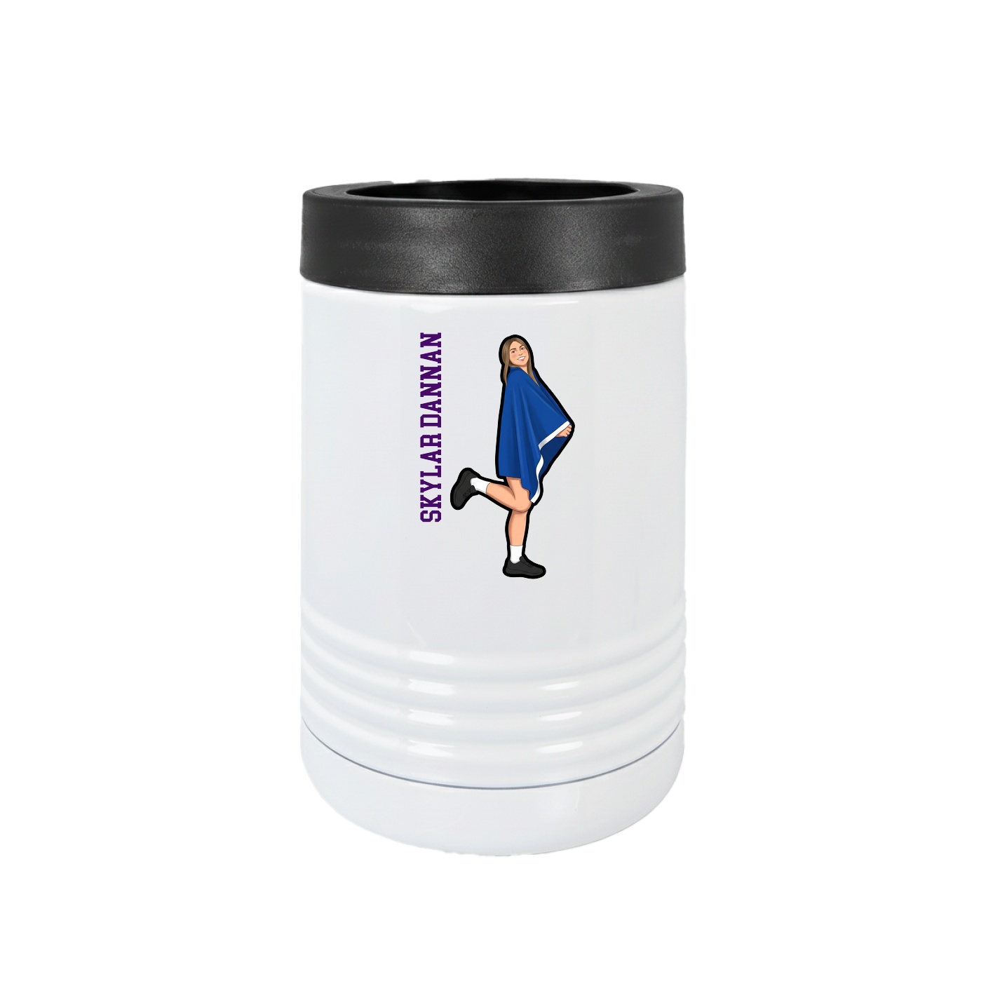 Beverage Holder — Name Vertical in White