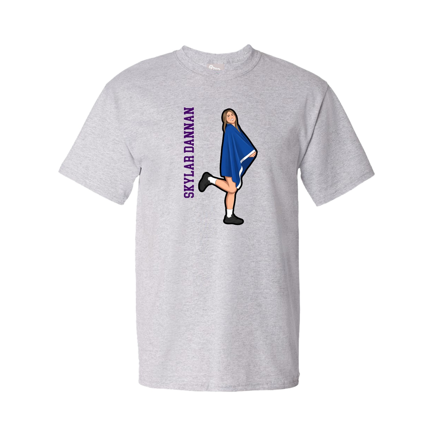 Tee — Name Vertical in Grey