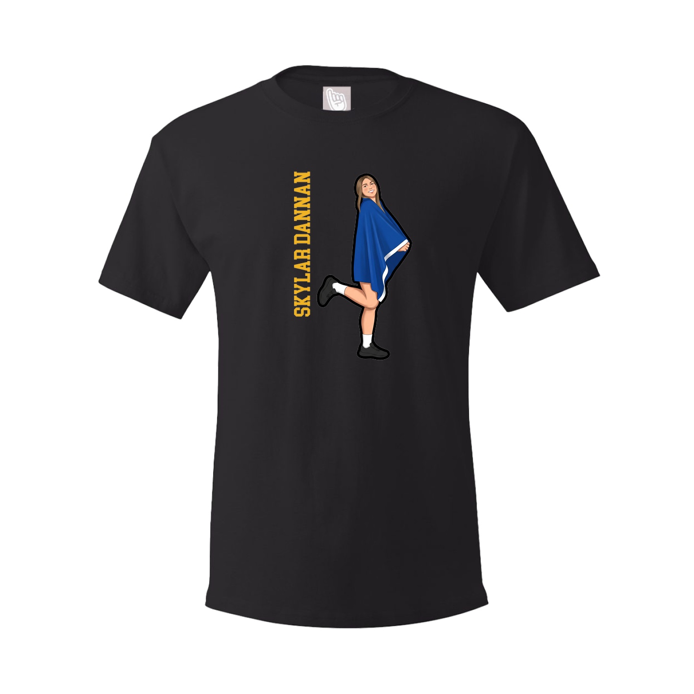Youth Tee — Name Vertical in Black
