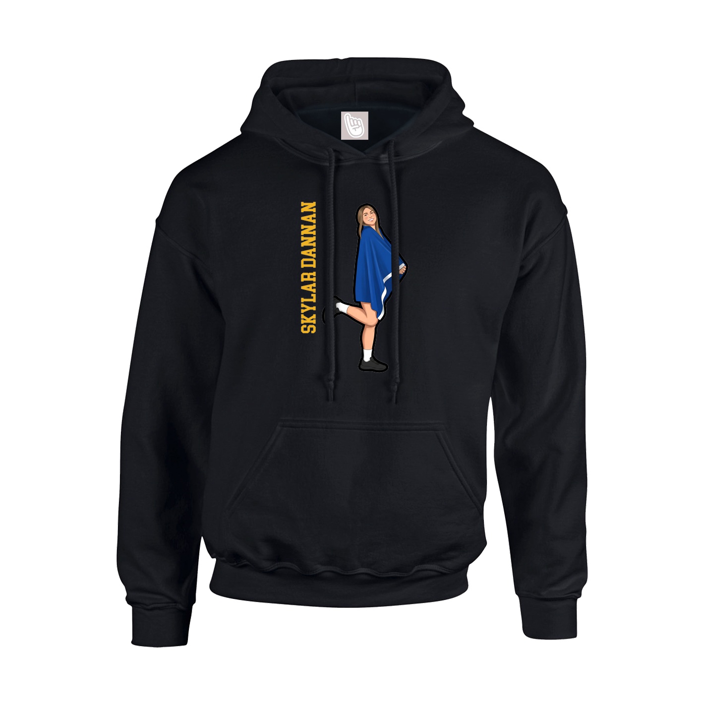 Hoodie — Name Vertical in Black