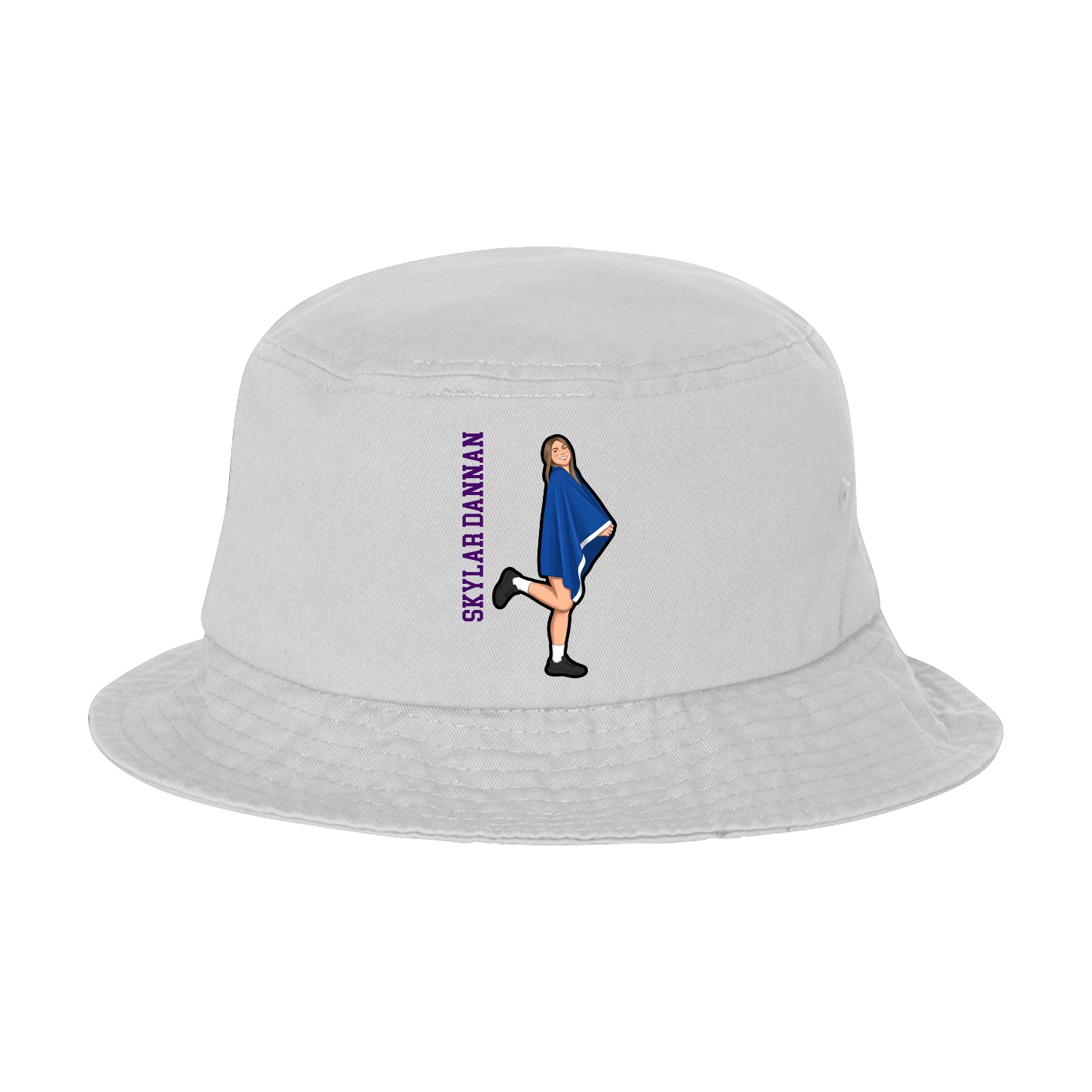 Bucket Cap — Name Vertical in White