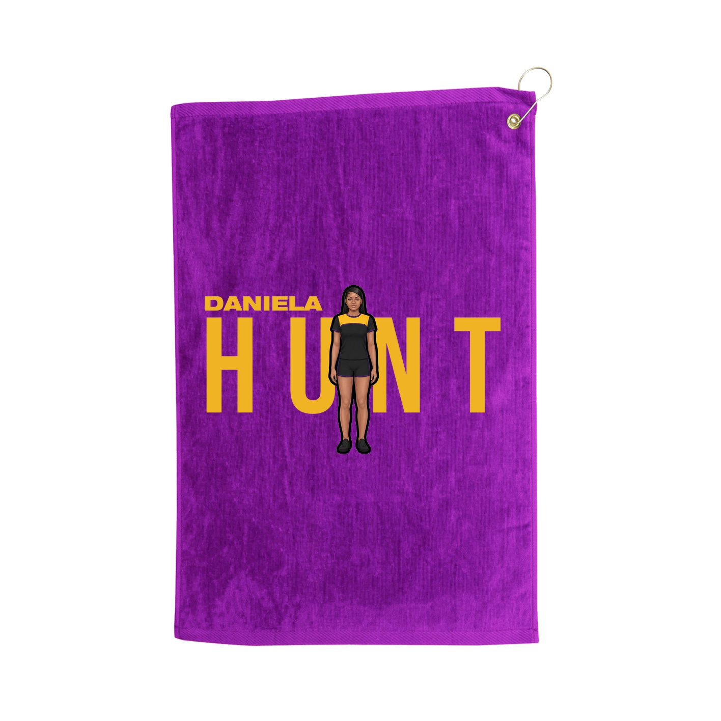 Golf Towel — Player Name in Purple