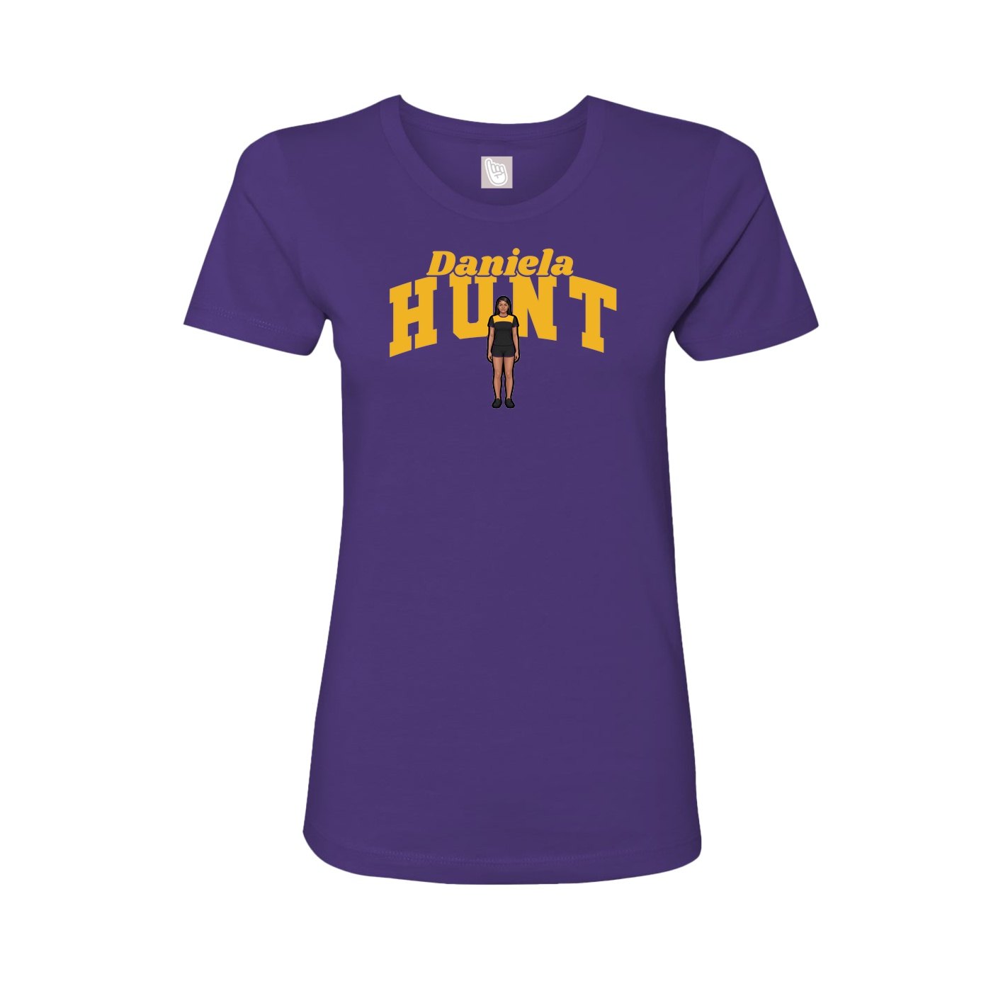 Fitted Women's Tee — Signature Arch in Purple