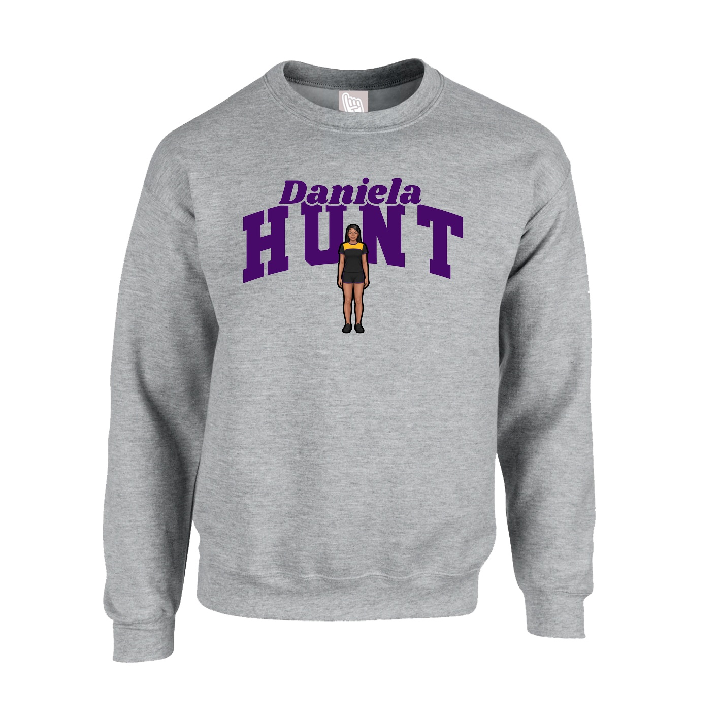 Fleece Crew — Signature Arch in Grey
