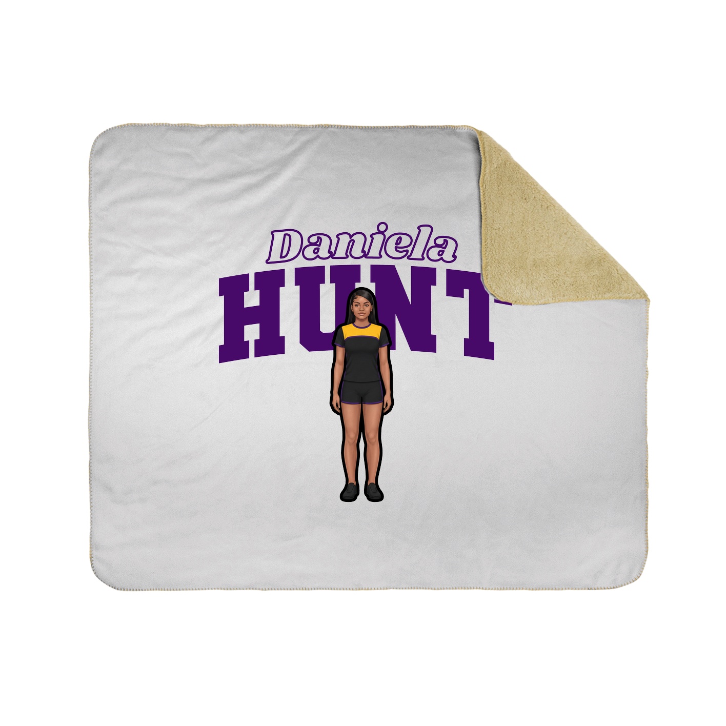 Throw Blanket — Name Arch in White