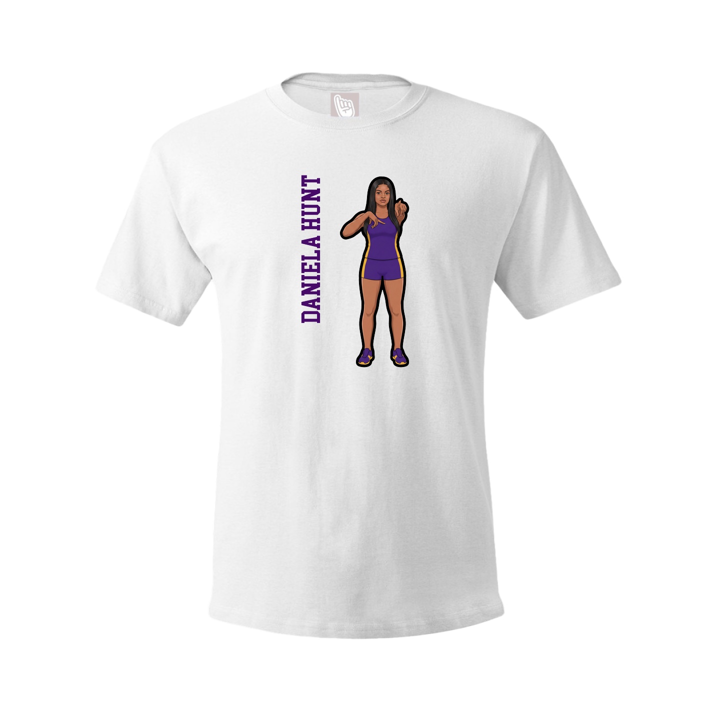 Youth Tee — Name Vertical in White