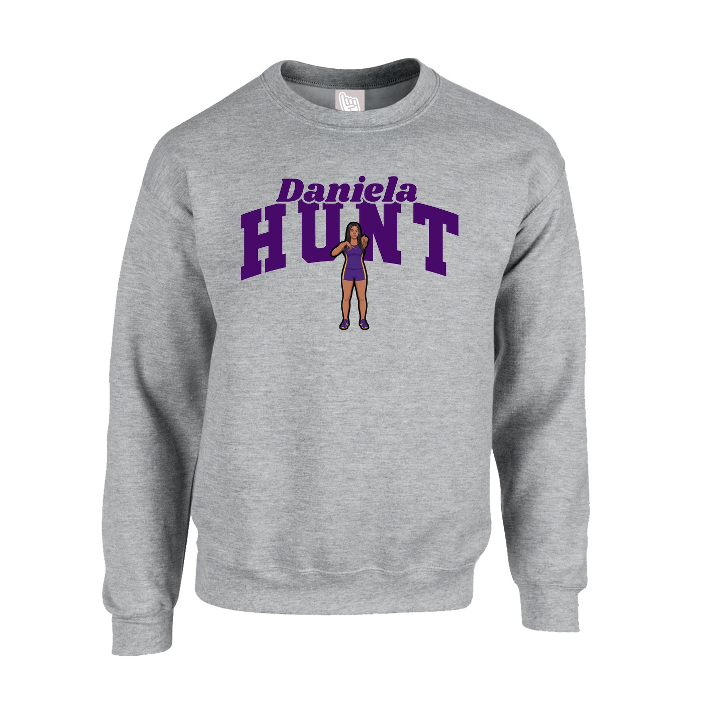 Fleece Crew — Signature Arch in Grey