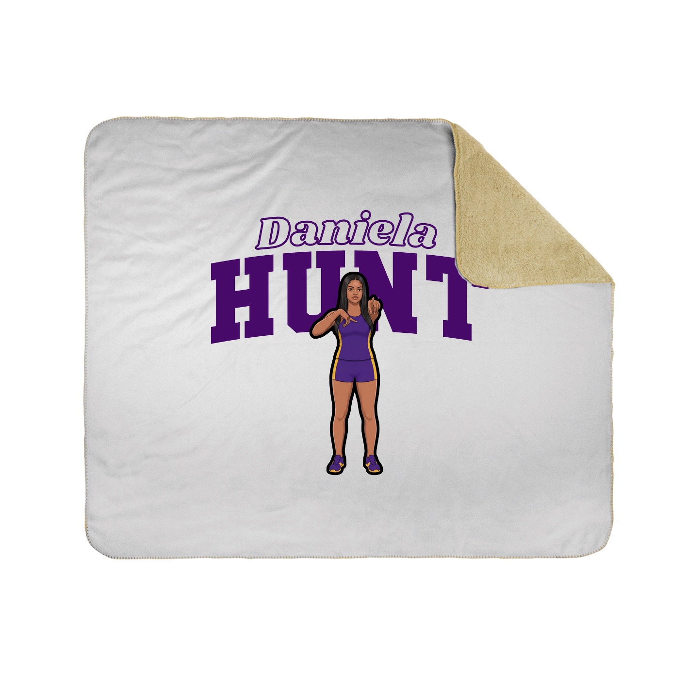 Throw Blanket — Name Arch in White