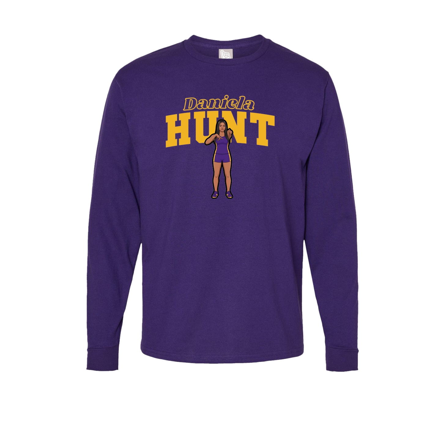 Long Sleeve Tee — Name Arch in Purple
