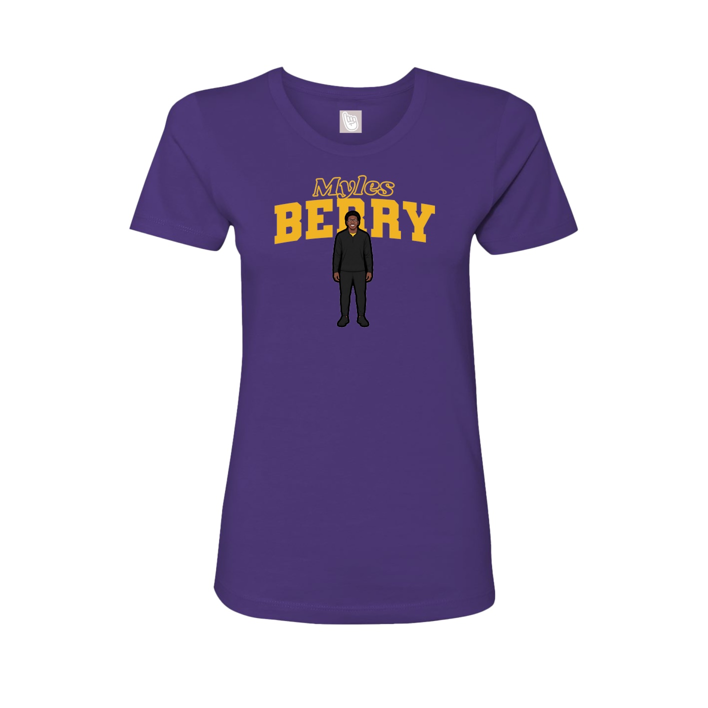 Fitted Women's Tee — Name Arch in Purple