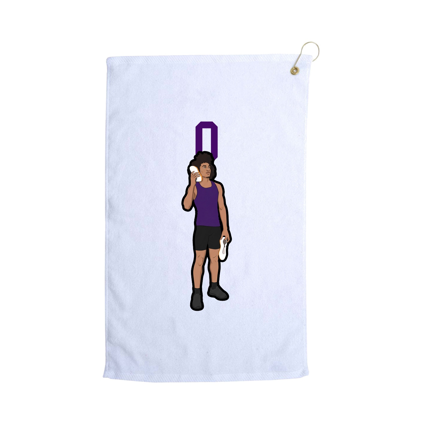 Golf Towel — Number Top in White