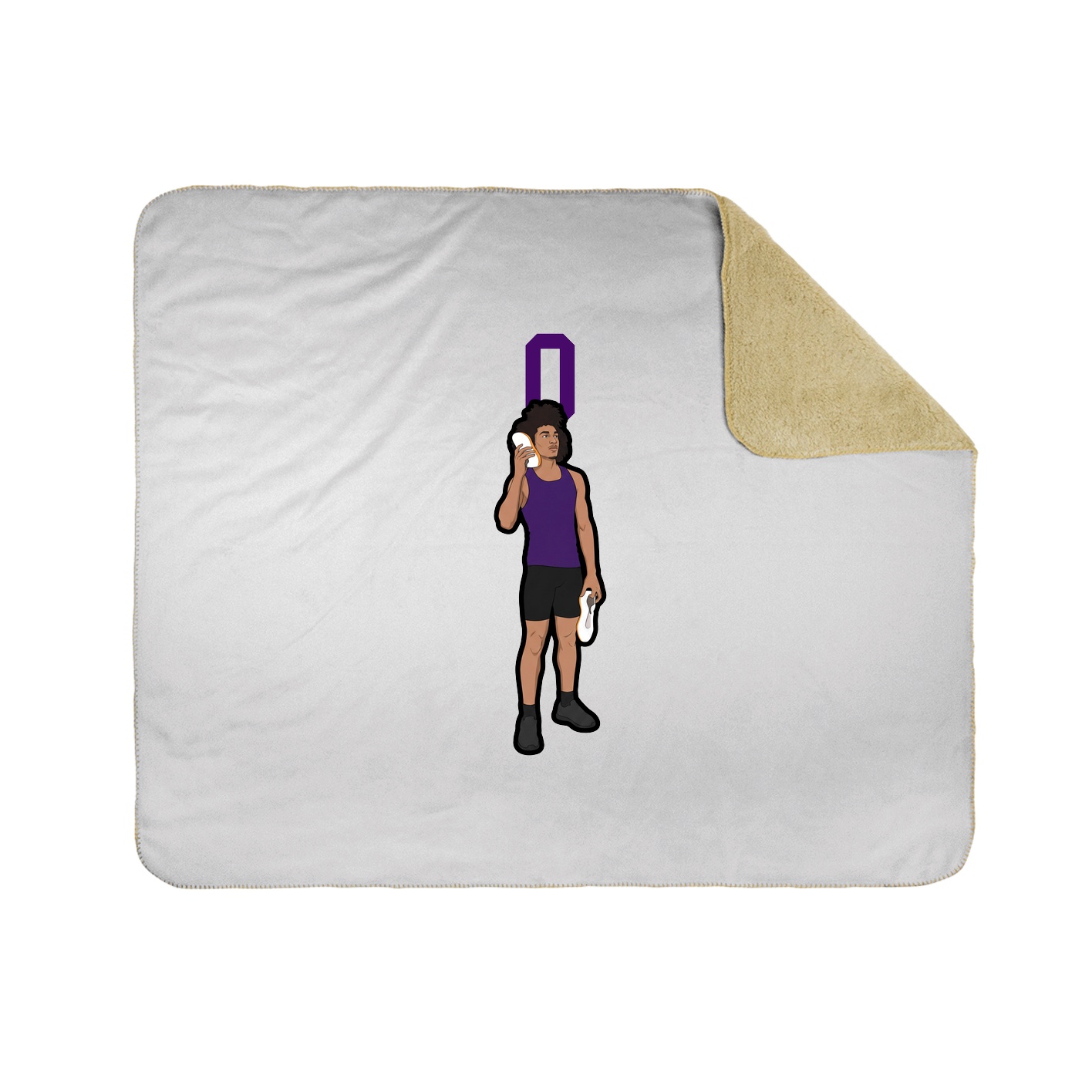 Throw Blanket — Number Top in White