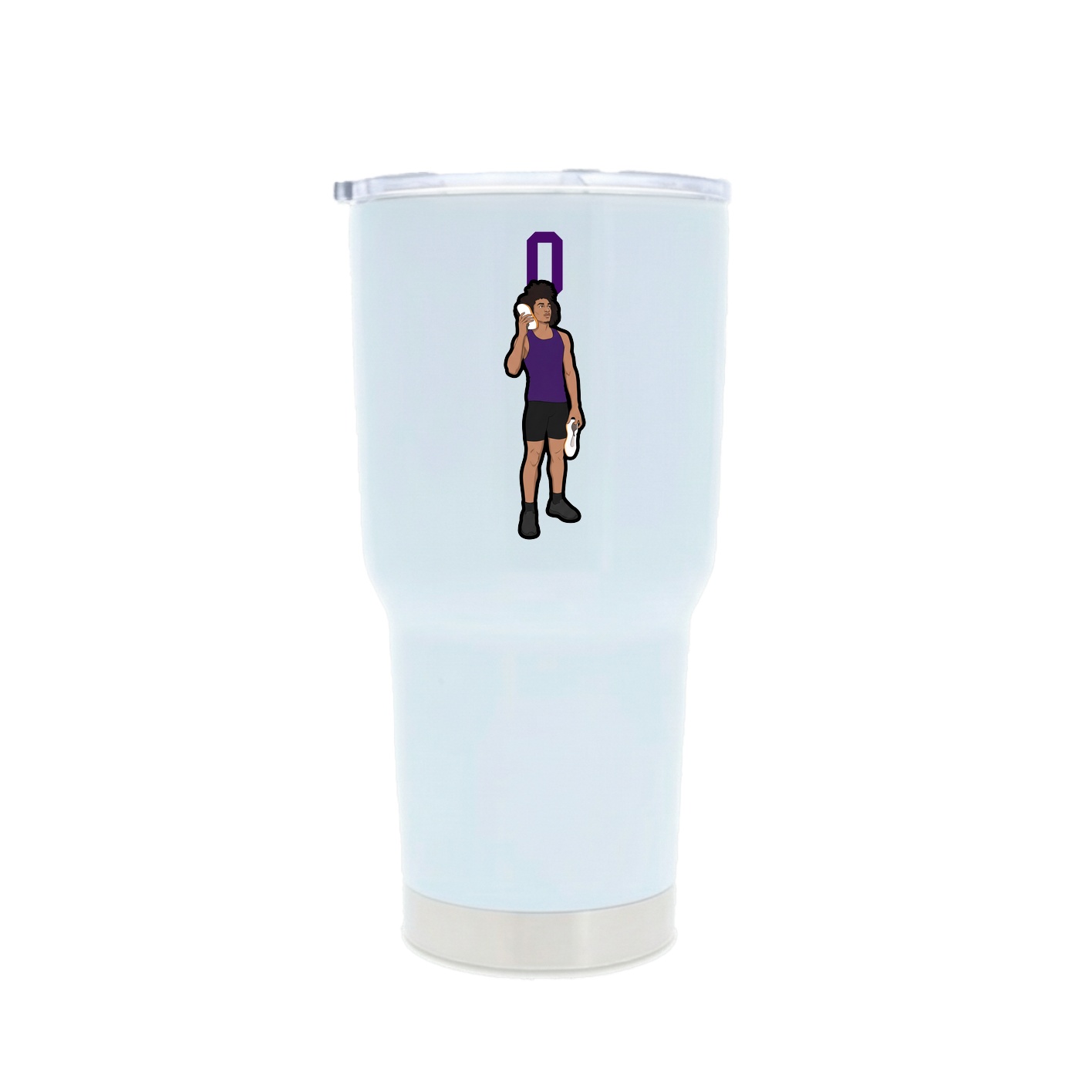 30oz Stainless Steel Tumbler — Number Top in White