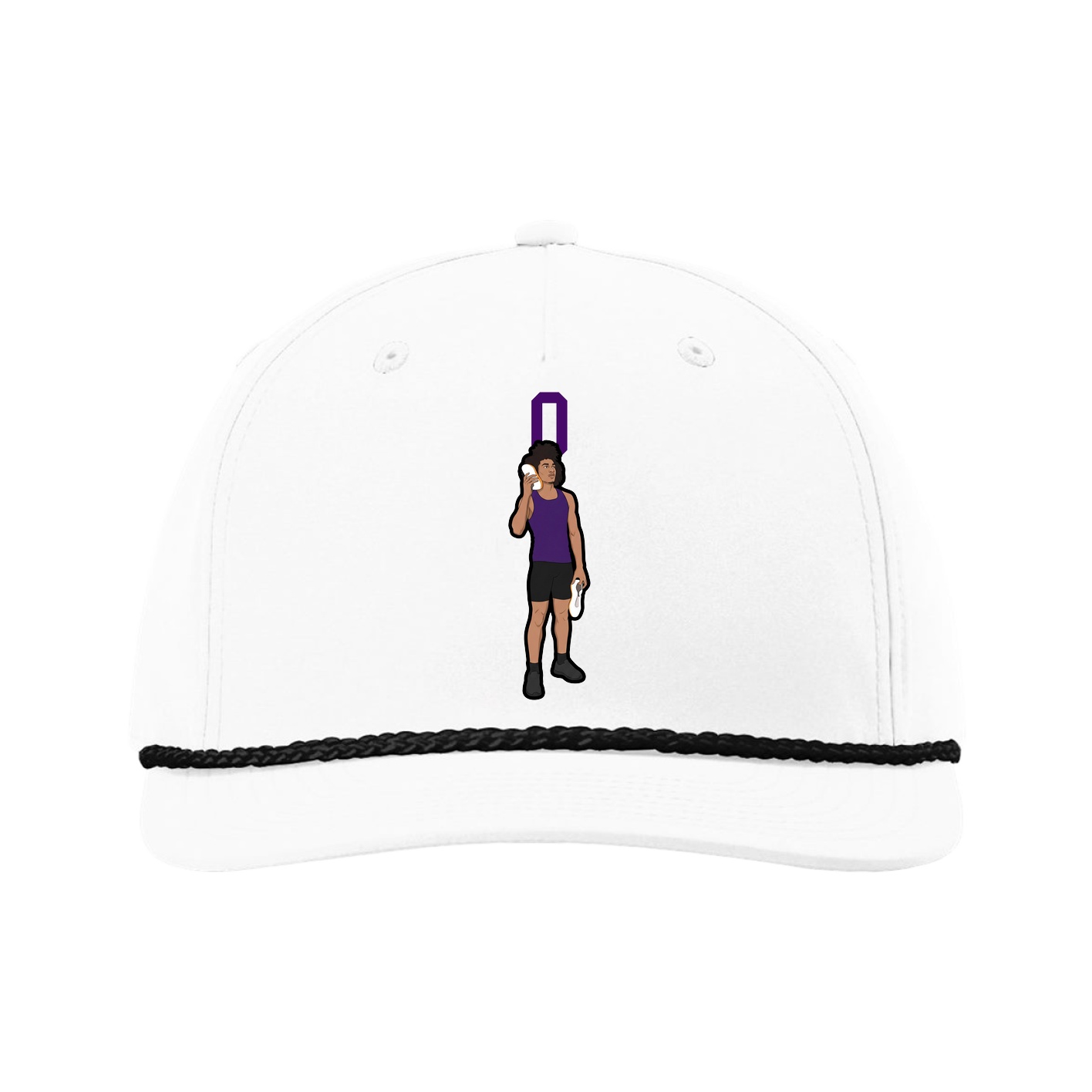 Five-Panel Classic Rope Cap — Number Top in White