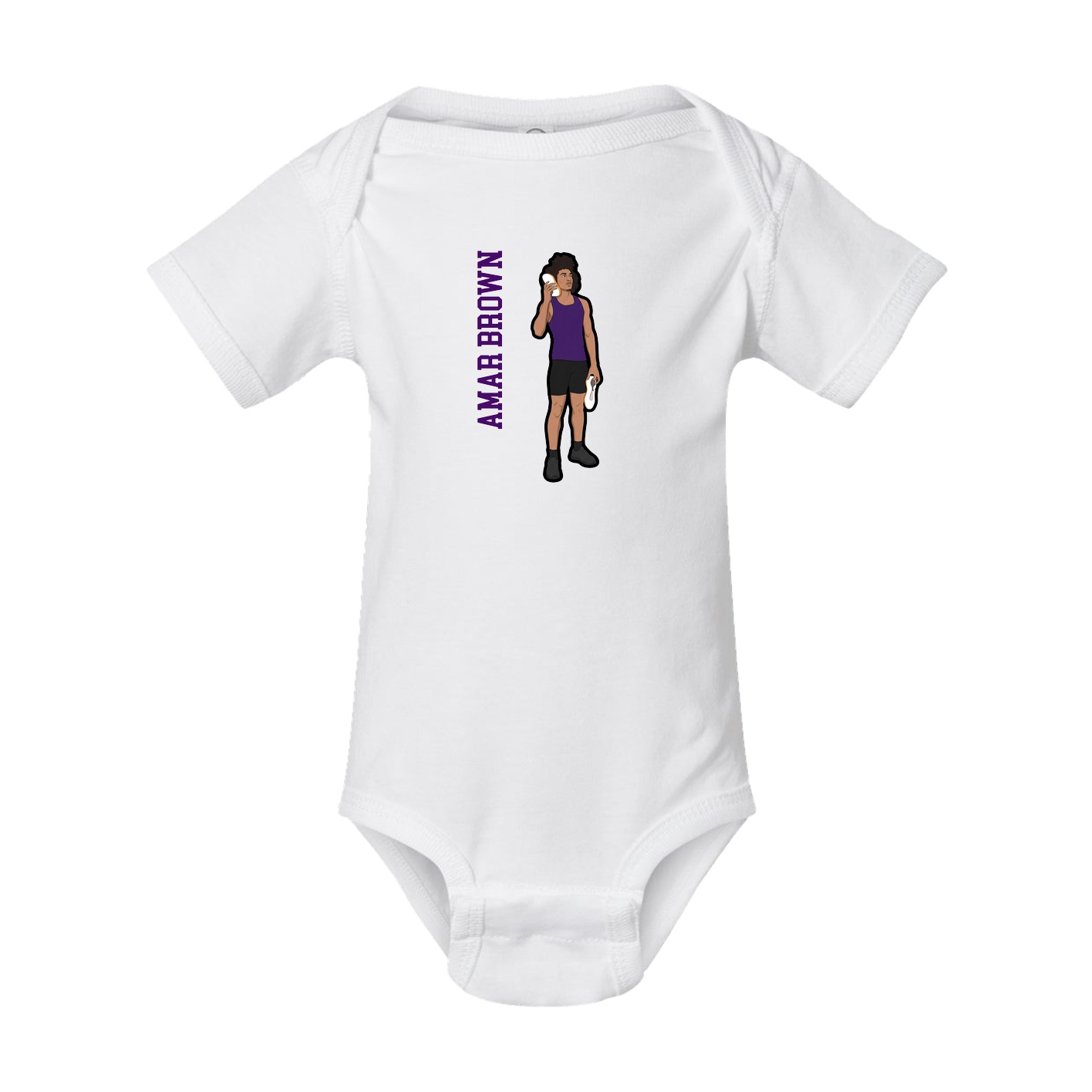 Baby Onesie — Name Vertical in White