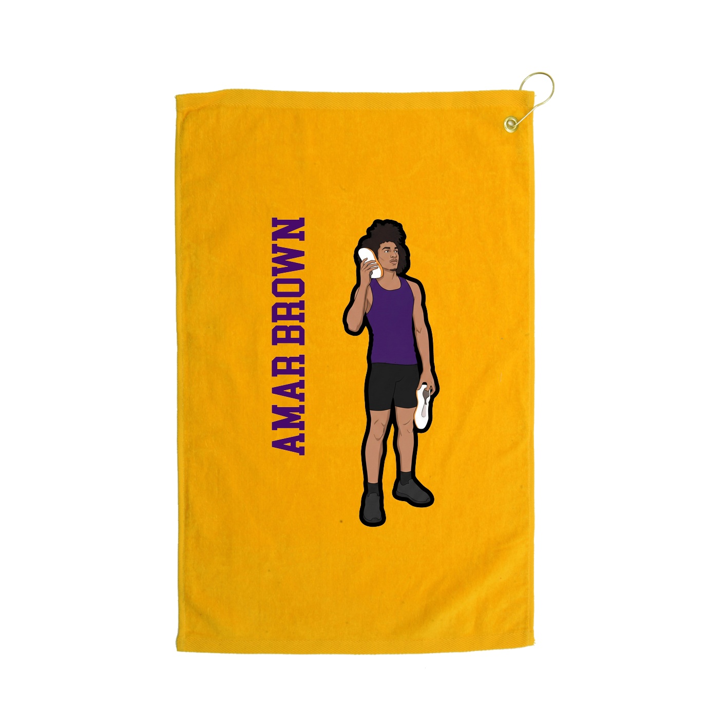 Golf Towel — Name Vertical in Gold