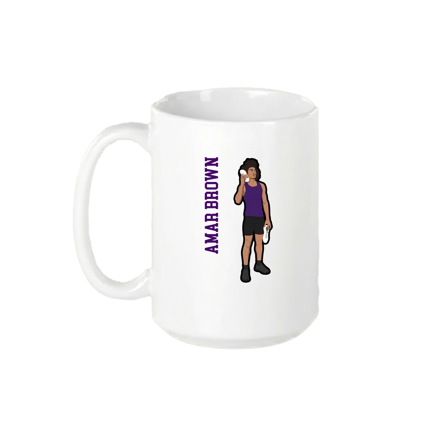 15oz Coffee Mug — Name Vertical in White
