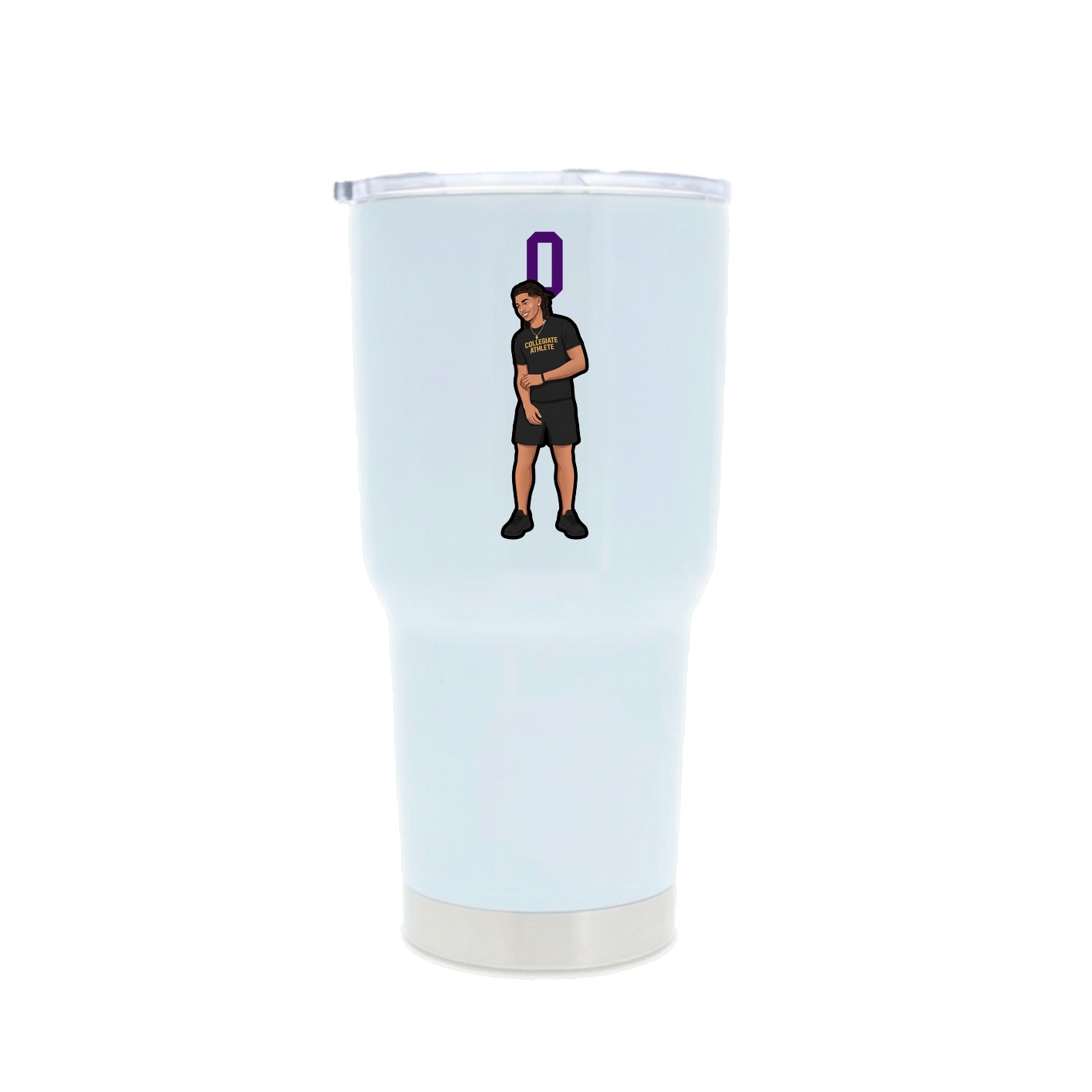 30oz Stainless Steel Tumbler — Number Top in White