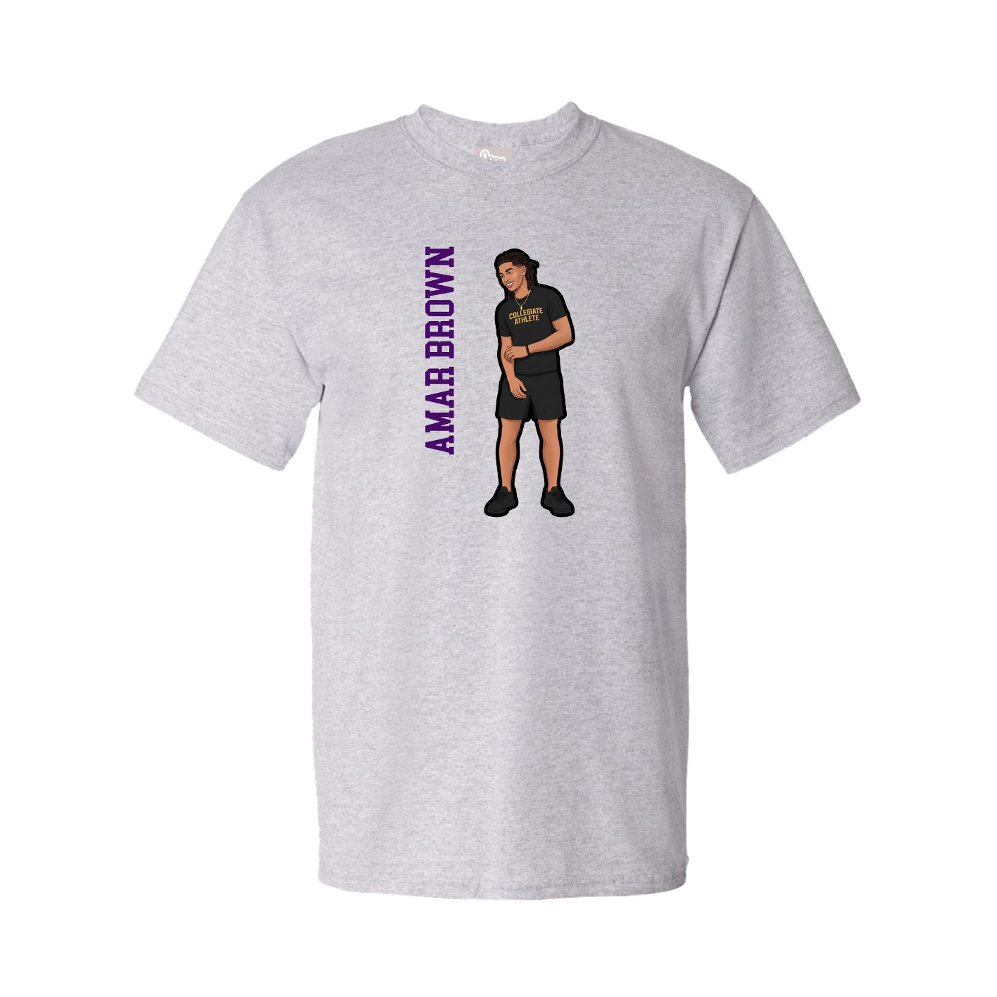 Tee — Name Vertical in Grey