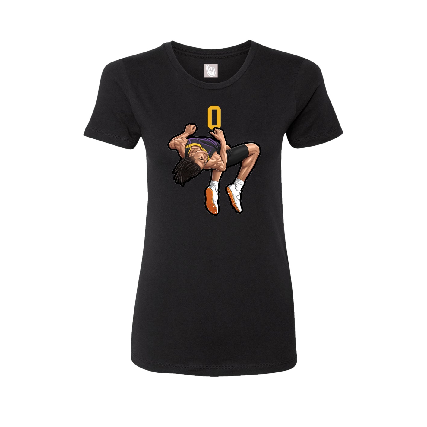 Fitted Women's Tee — Number Top in Black