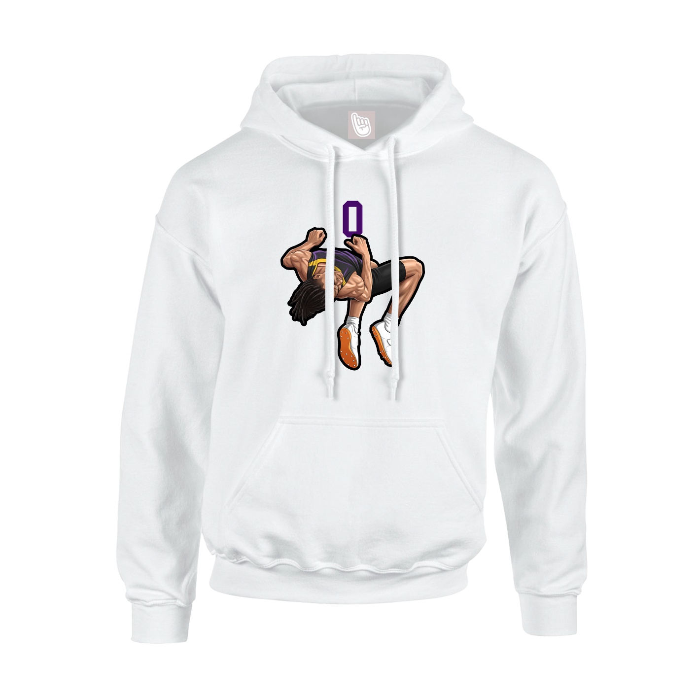 Youth Hoodie — Number Top in White